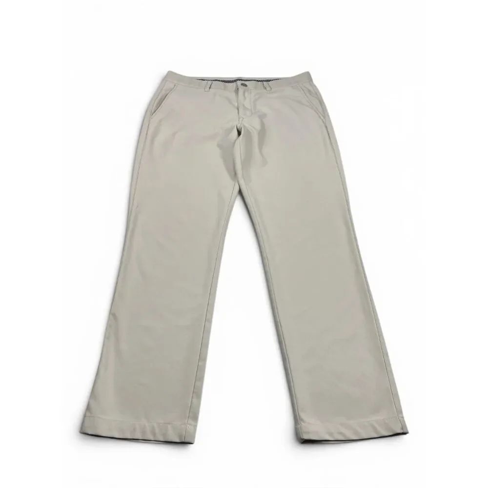 Bonobos Mens Performance Chino Tech Pants Beige Work Casual Golf Stretch 33 x 32